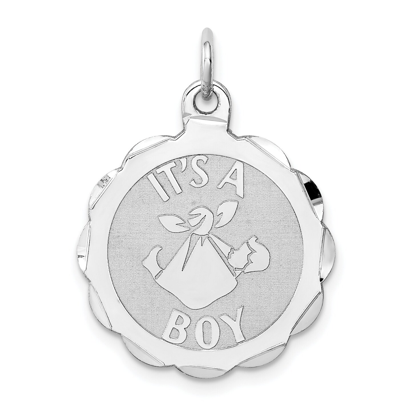 Sterling Silver Its A Boy Charm Pendant Baby Jewelry 26mm x 20mm