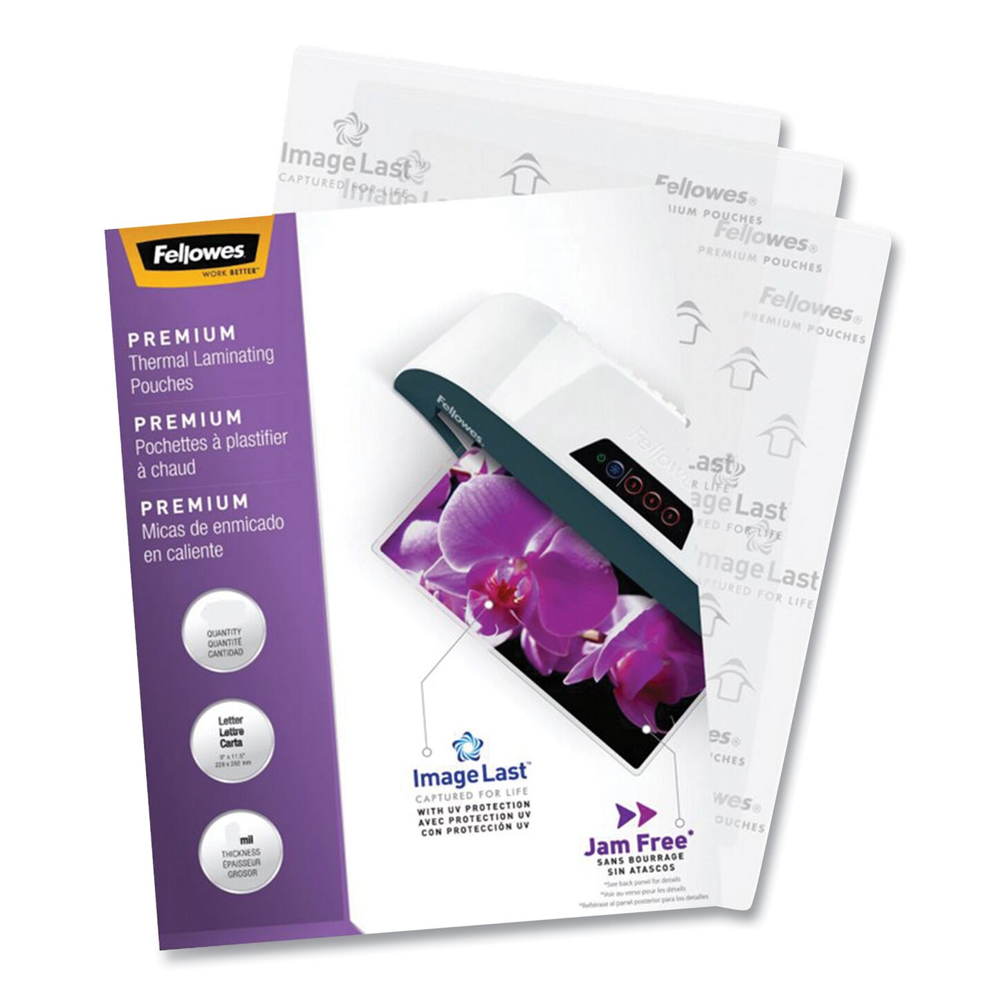 Fellowes ImageLast Laminating Pouches with UV Protection 5 mil 9 x 11.5 Gloss Clear 60/Pack