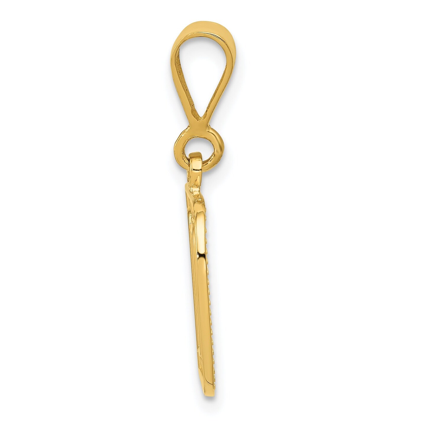 14K Yellow Gold Initial D Charm Letter Pendant Jewelry 26mm x 15mm