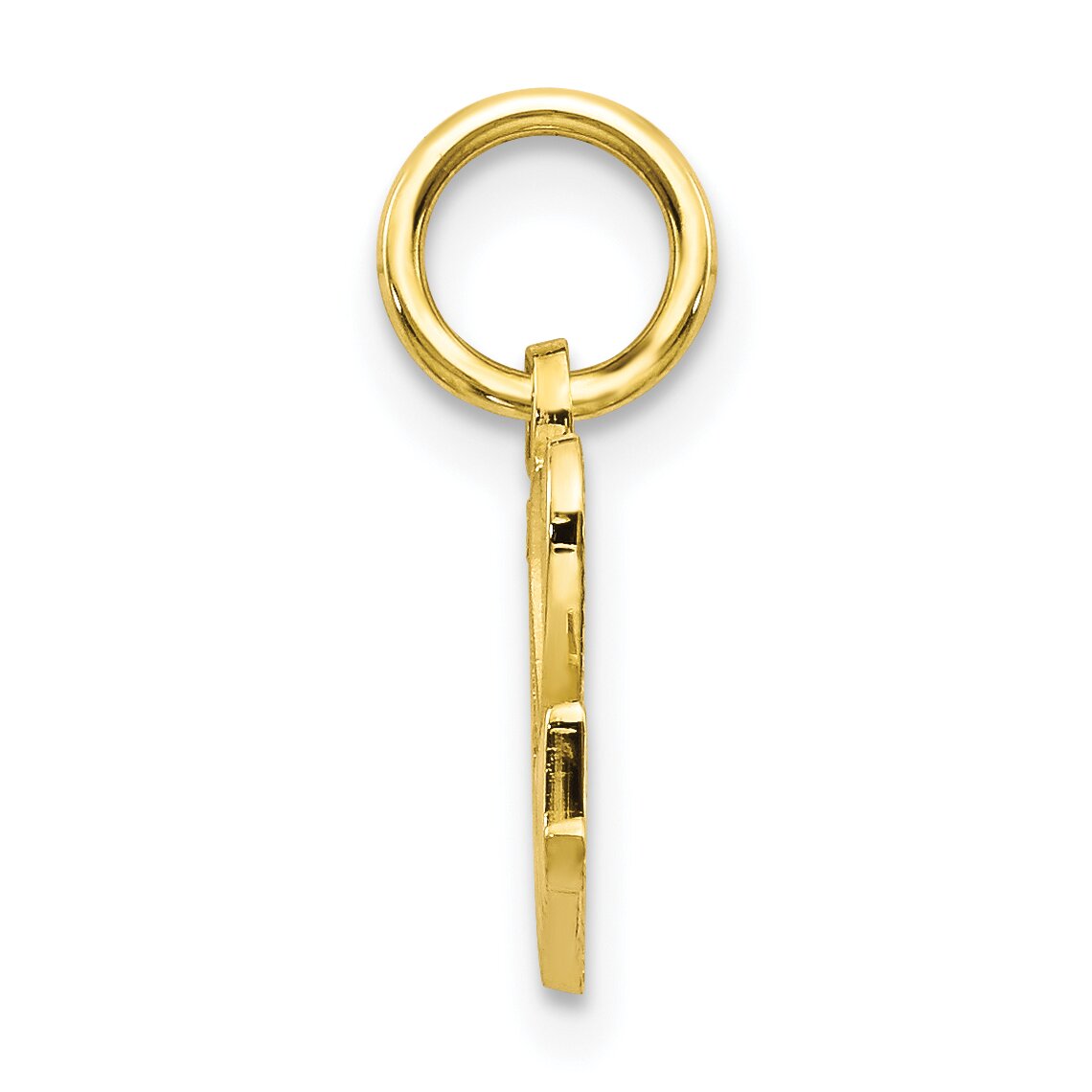 10K Yellow Gold I Love Mom Charm Heart Mother Pendant Jewerly 15mm x 14mm