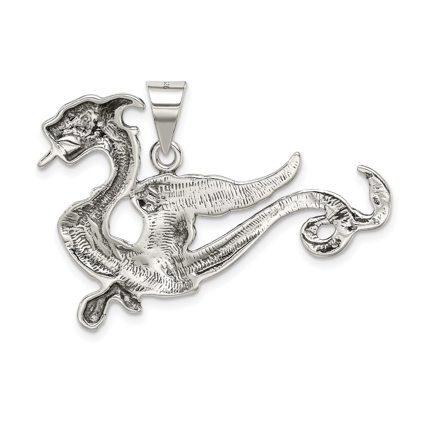 Sterling Silver Dragon Pendant Jewerly 27.8mm x 38.8mm