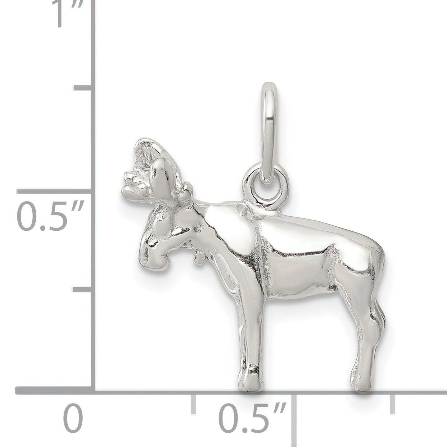 Sterling Silver Moose Charm Jewelry Animal Pendant 19mm x 20mm