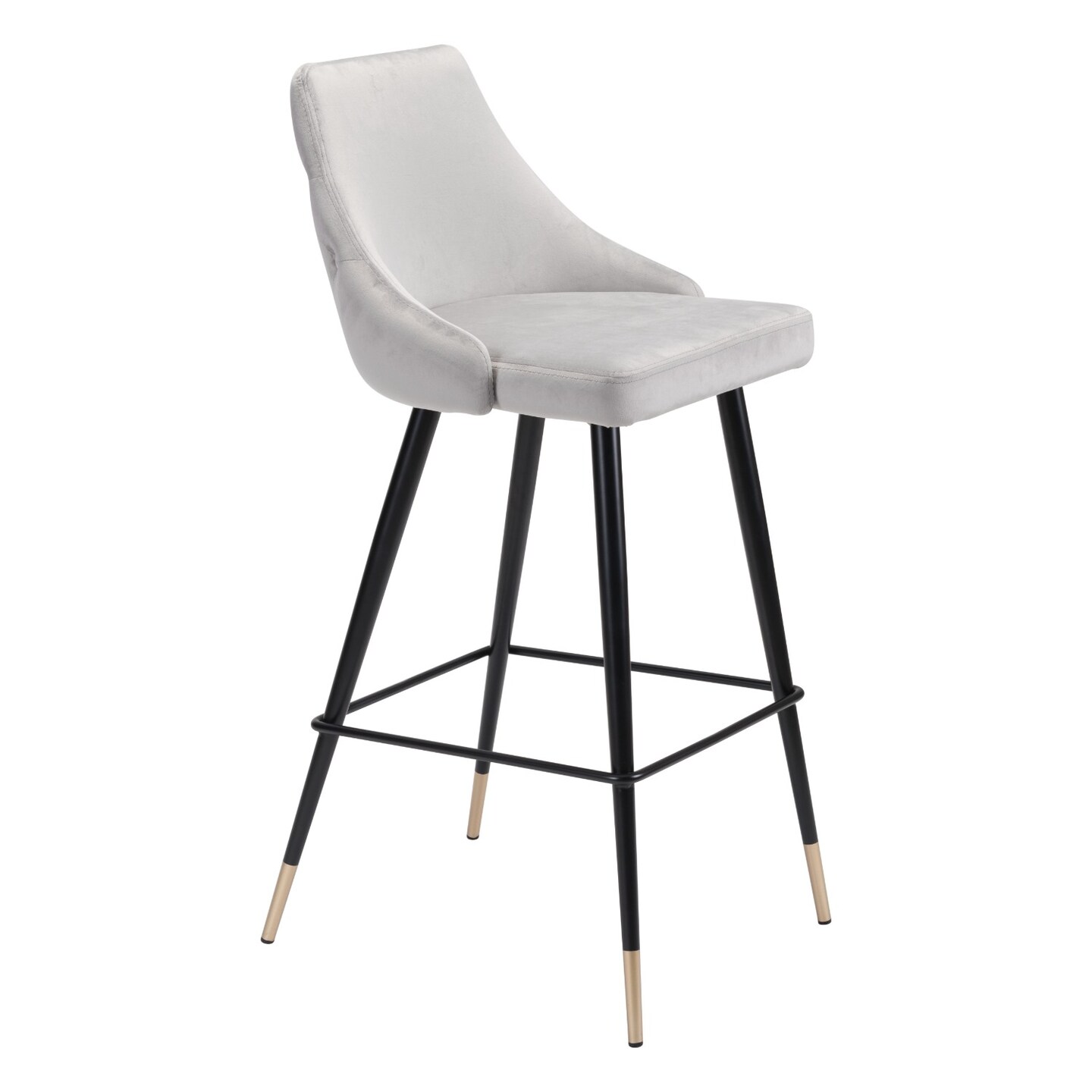 Modern Home 40.5&#x22; Gray and Black Upholstered Bar Chair