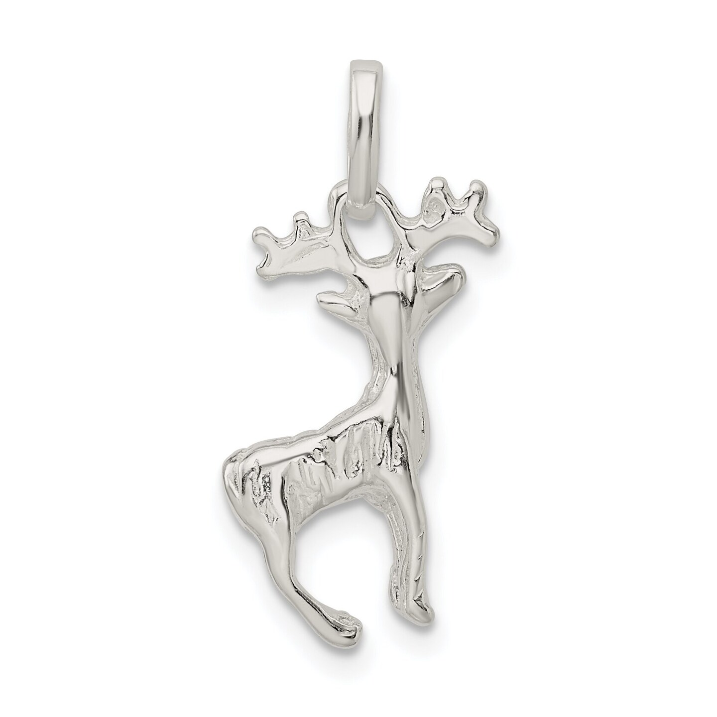Sterling Silver Deer Charm Pendant Animal Jewelry 22mm x 15mm