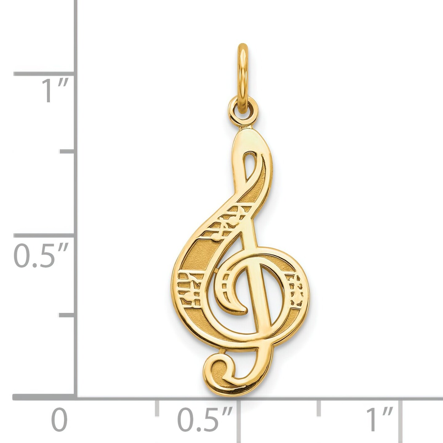 10K Gold Treble Clef Music Notes Charm Musical Pendant