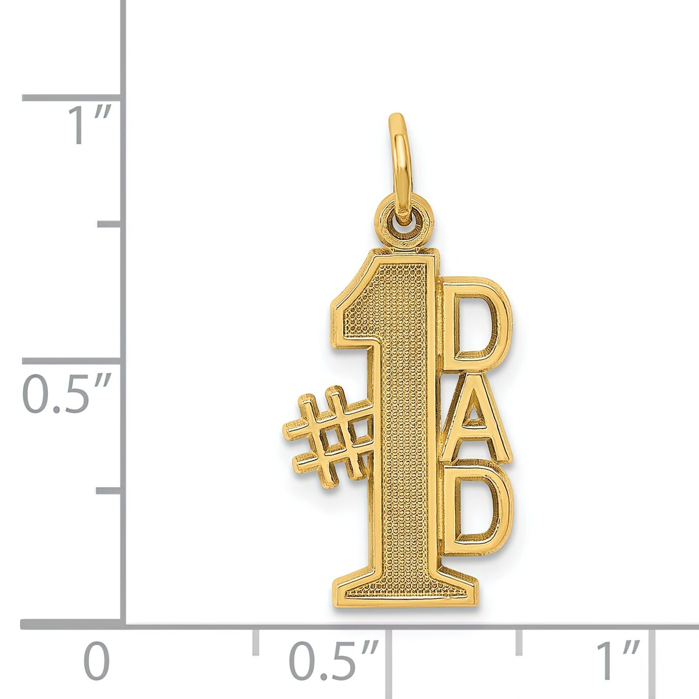 Solid popular # 1 Dad Pendant 14K Yellow Gold