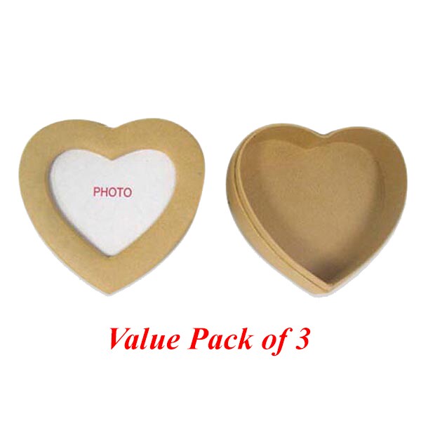 Value Pack of 3 Heart Photo Box - Small