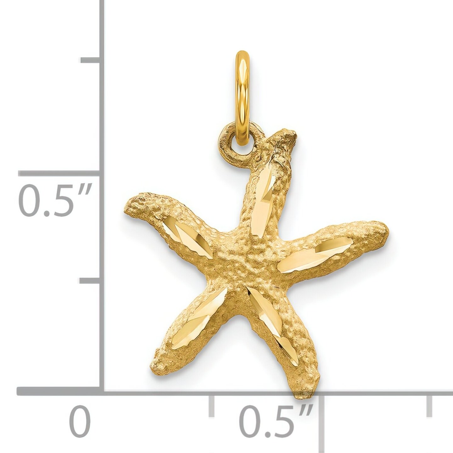 10K Yellow Gold Starfish Charm Jewelry FindingKing 20 X 16mm