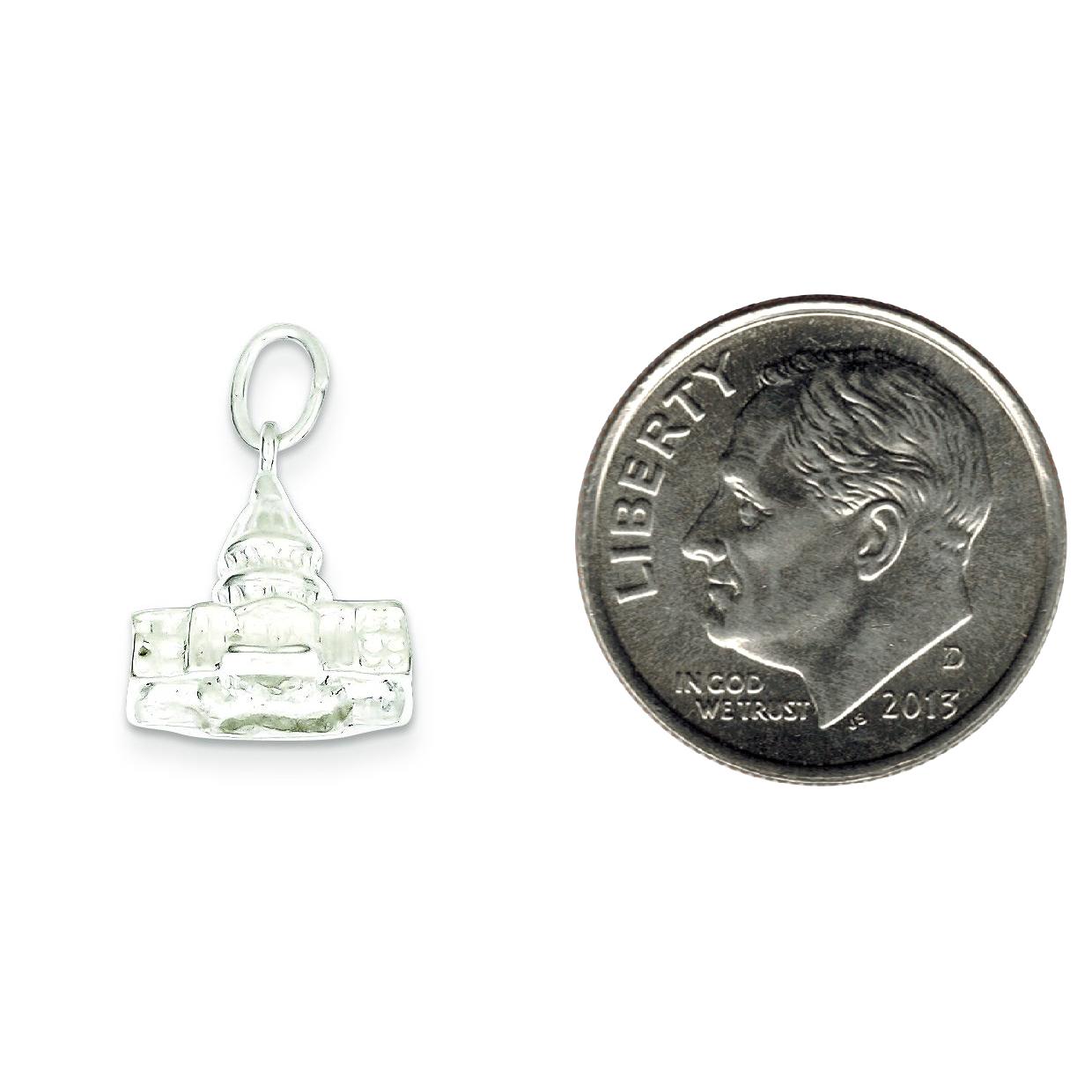 Sterling Silver Capitol Building Charm Pendant Jewelry 23mm x 15mm