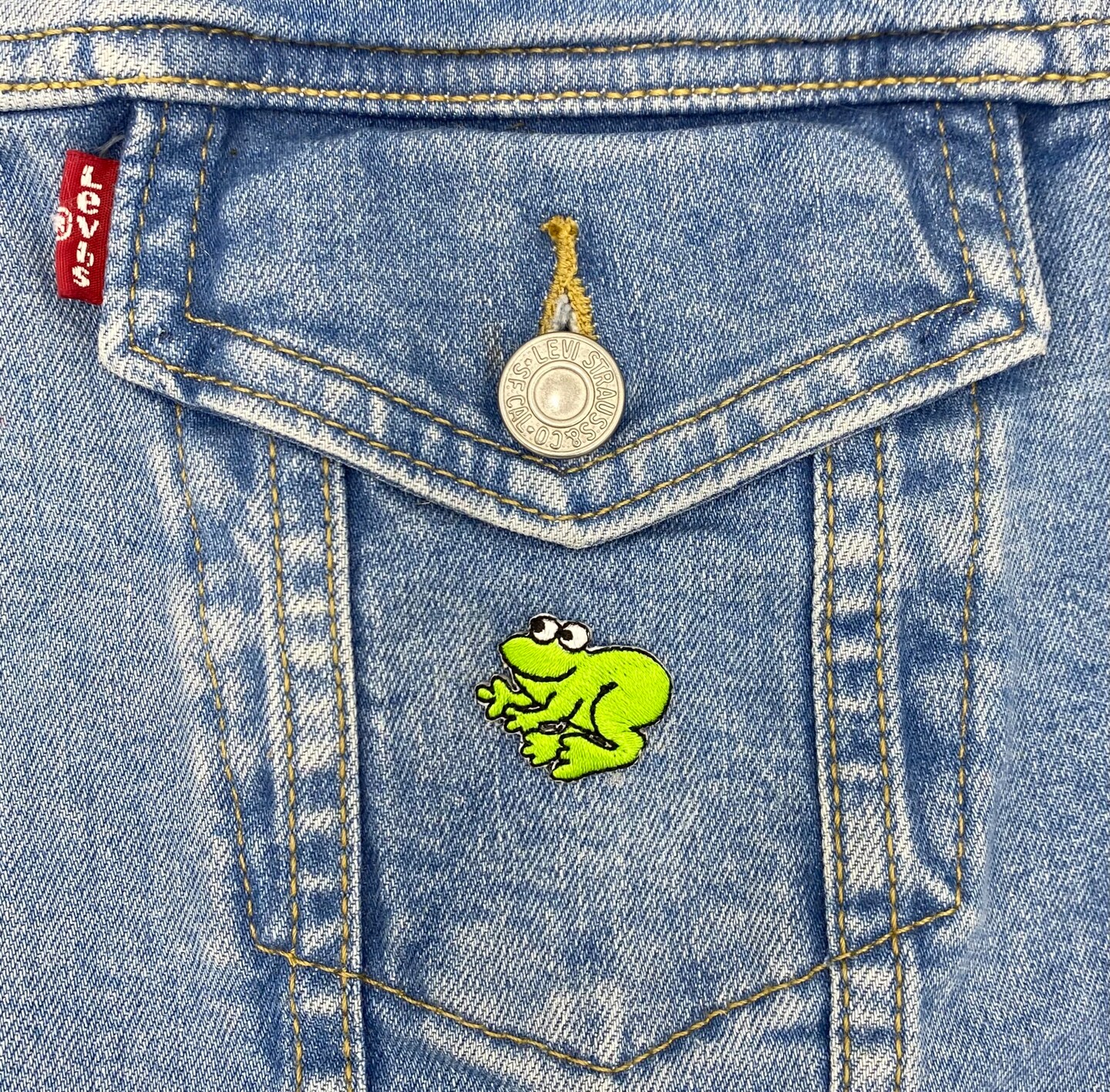 Set of 3, Frog Patch, Miniature Patches, Embroidered, Iron on Patch