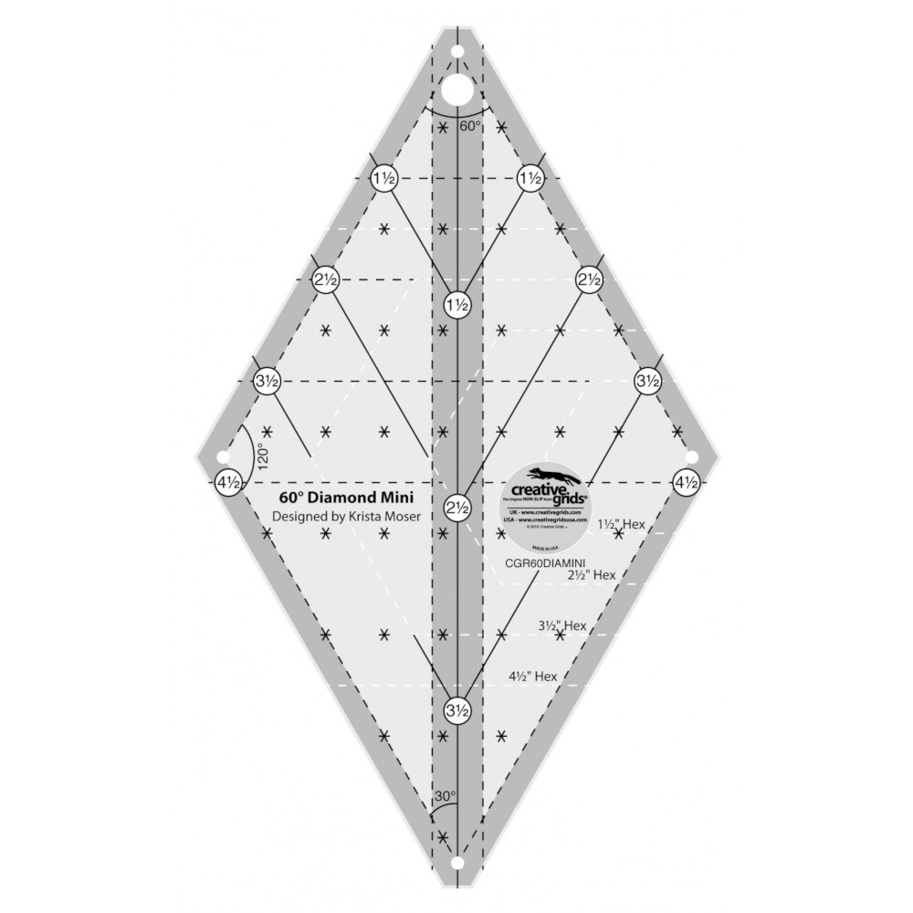Creative Grids 60 Degree Mini Diamond Ruler