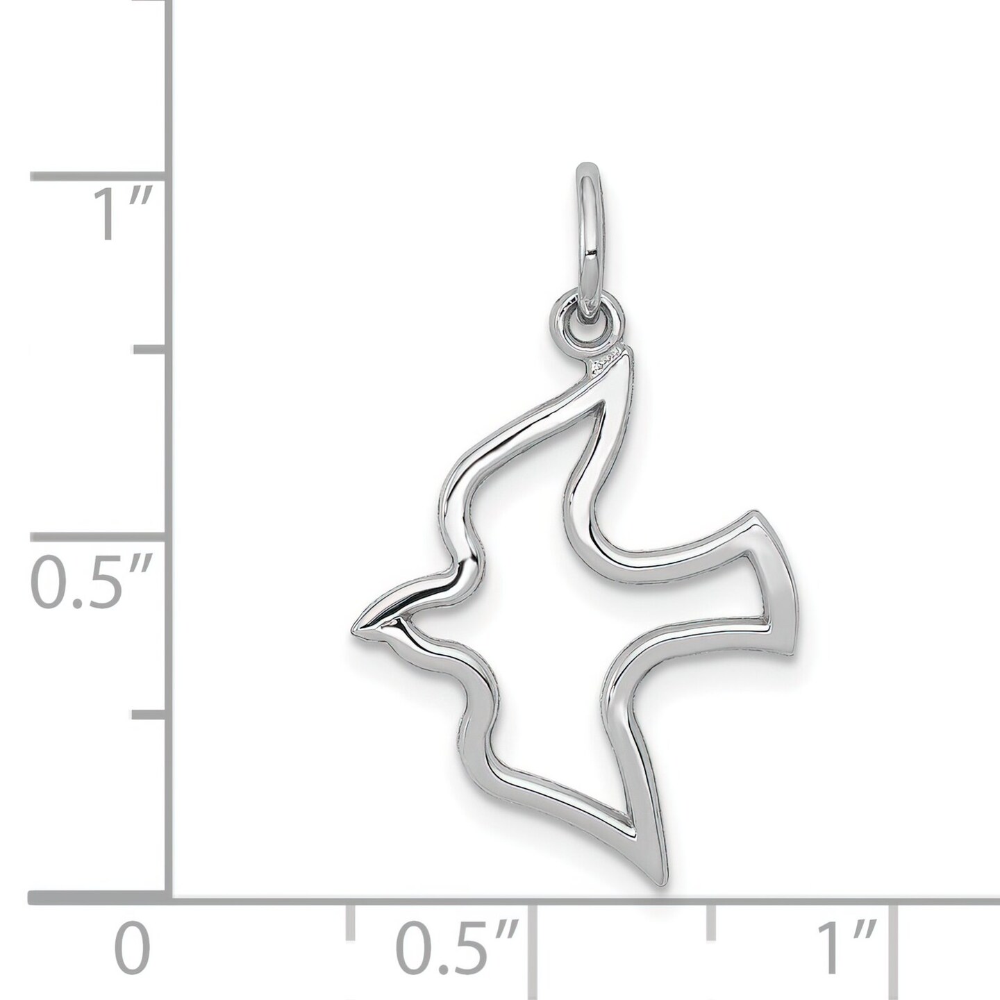 10K White Gold Holy Spirit Dove Charm Religious New 25 X 16mm Jewerly