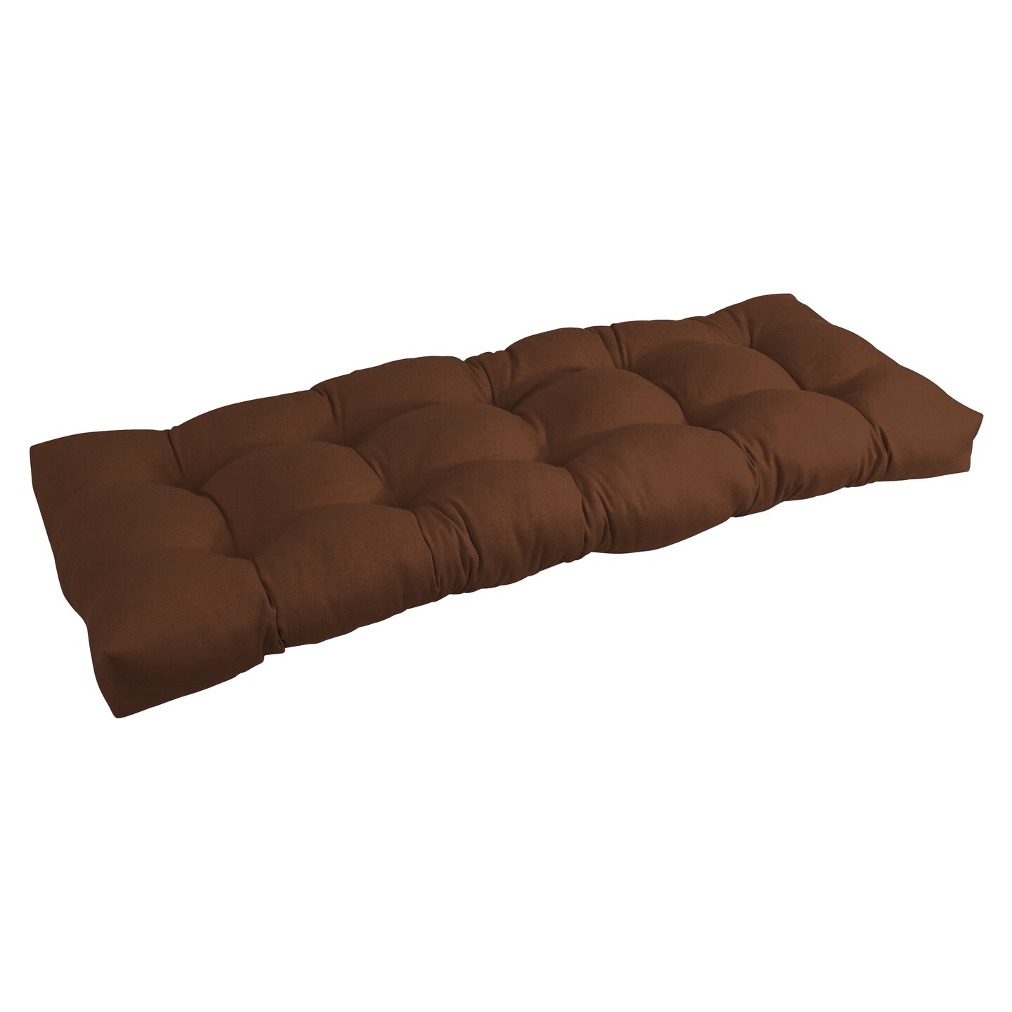 46-inch by 19-inch Tufted Solid Twill Bench Cushion Brown-Color