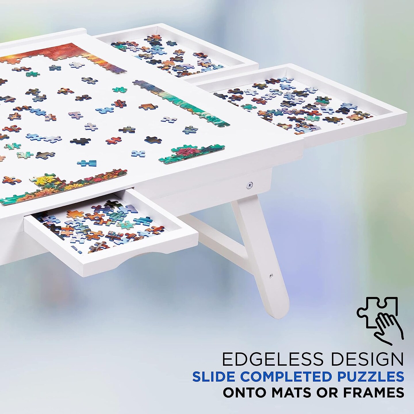 Jumbl 1000 Piece Puzzle Board, 23&#x201D; x 31&#x201D; Wooden Jigsaw Puzzle Table Board