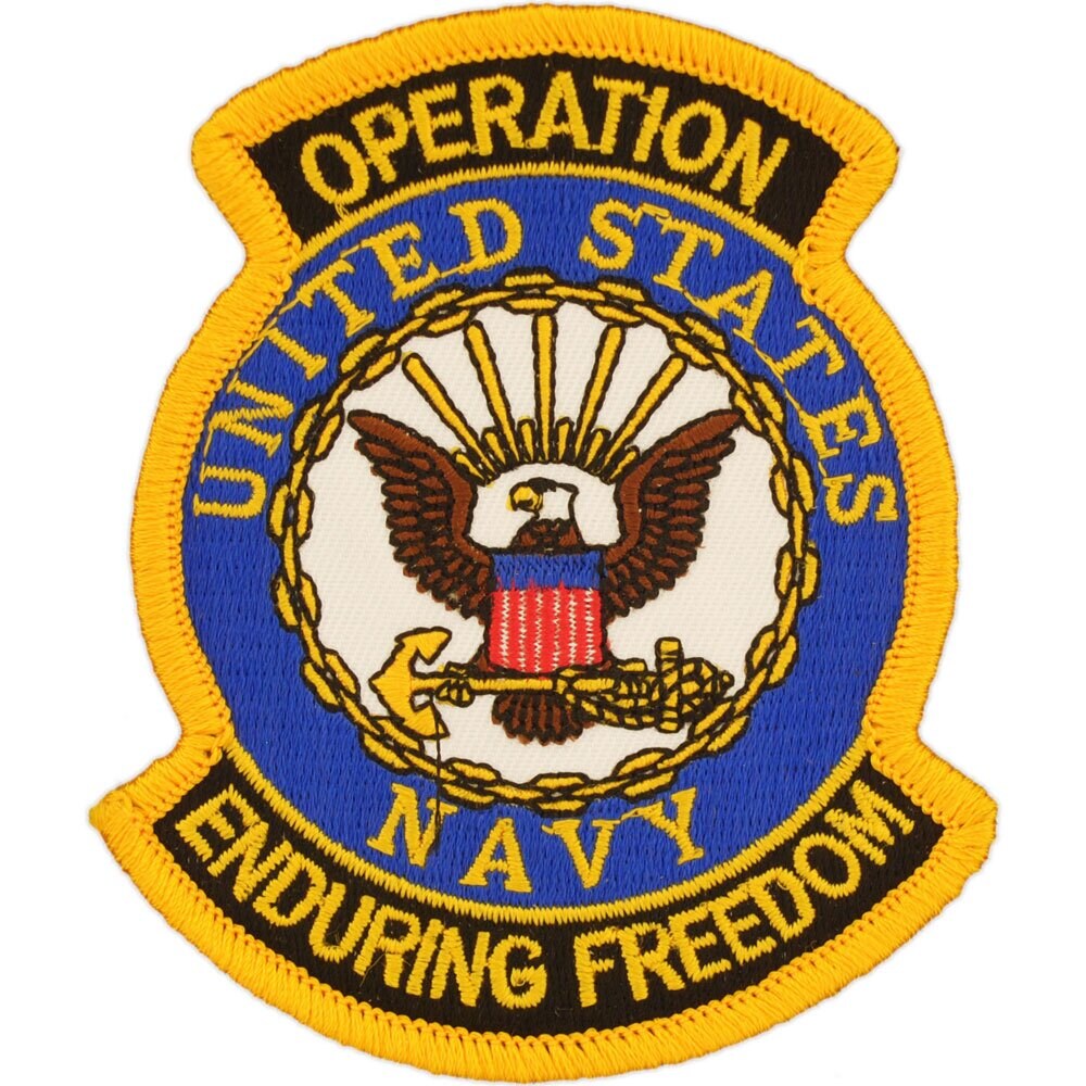 Eagle Emblems Patch-Operation Enduring Freedom US Navy (3-5/8&#x22;)