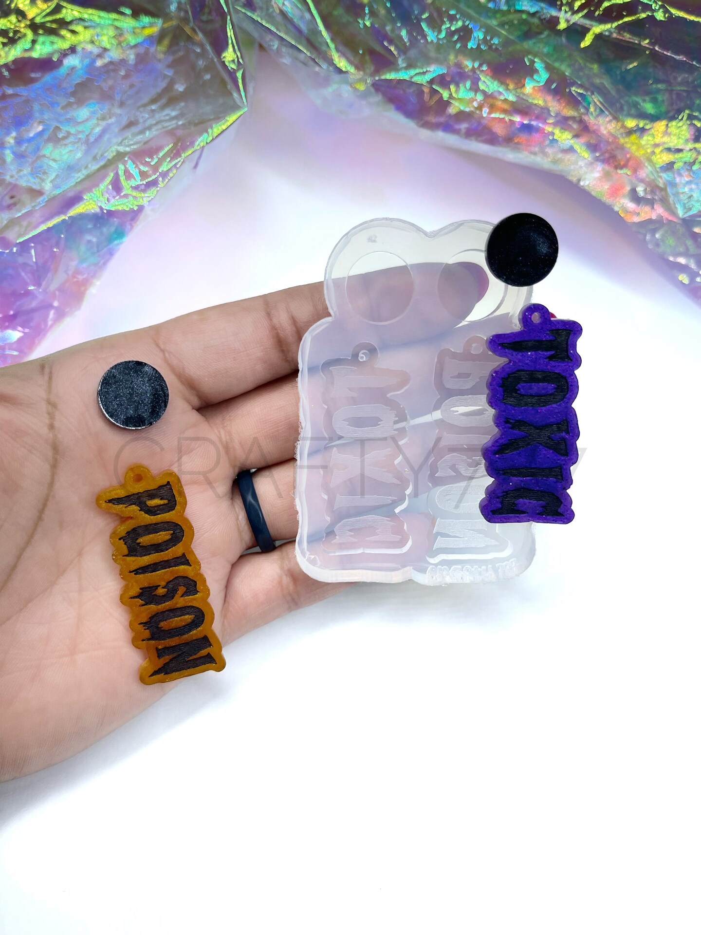 Toxic Poison Dangle Word Earring Silicone Mold(C4)