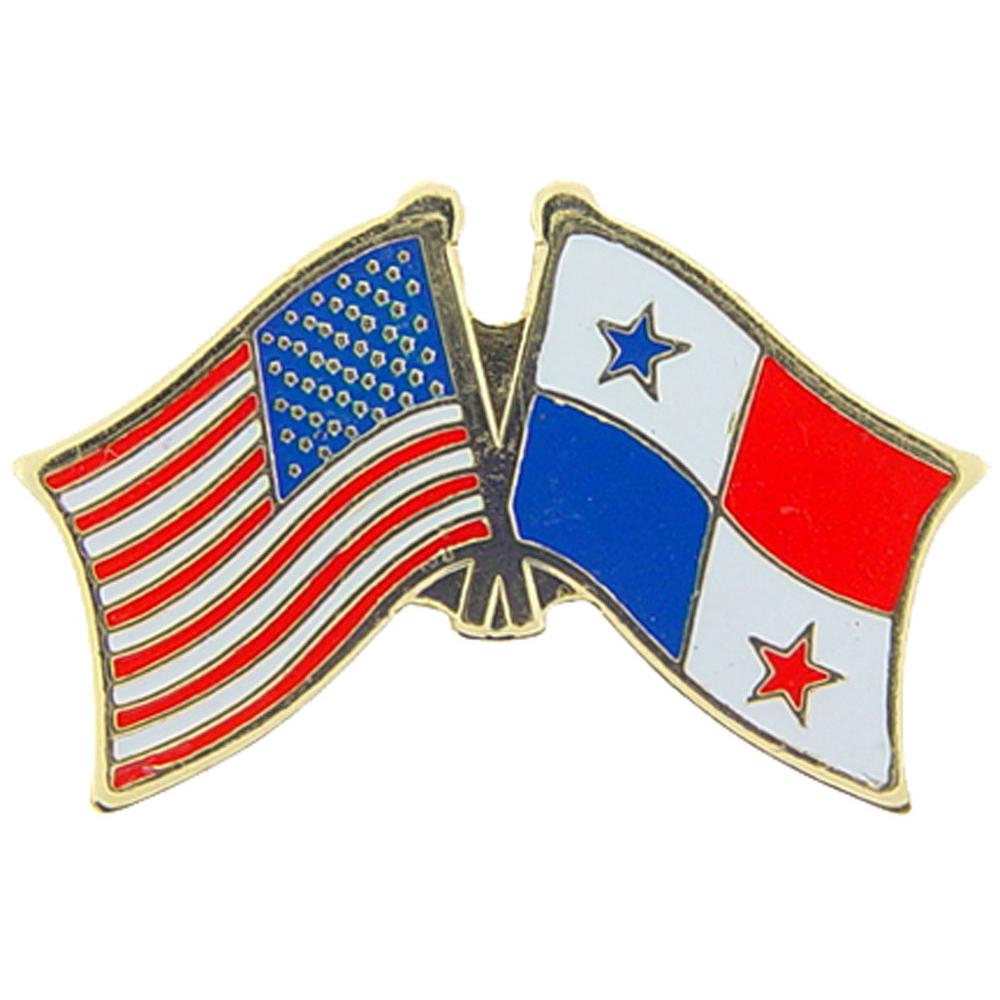 American &#x26; Panama Flags Pin 1&#x22;