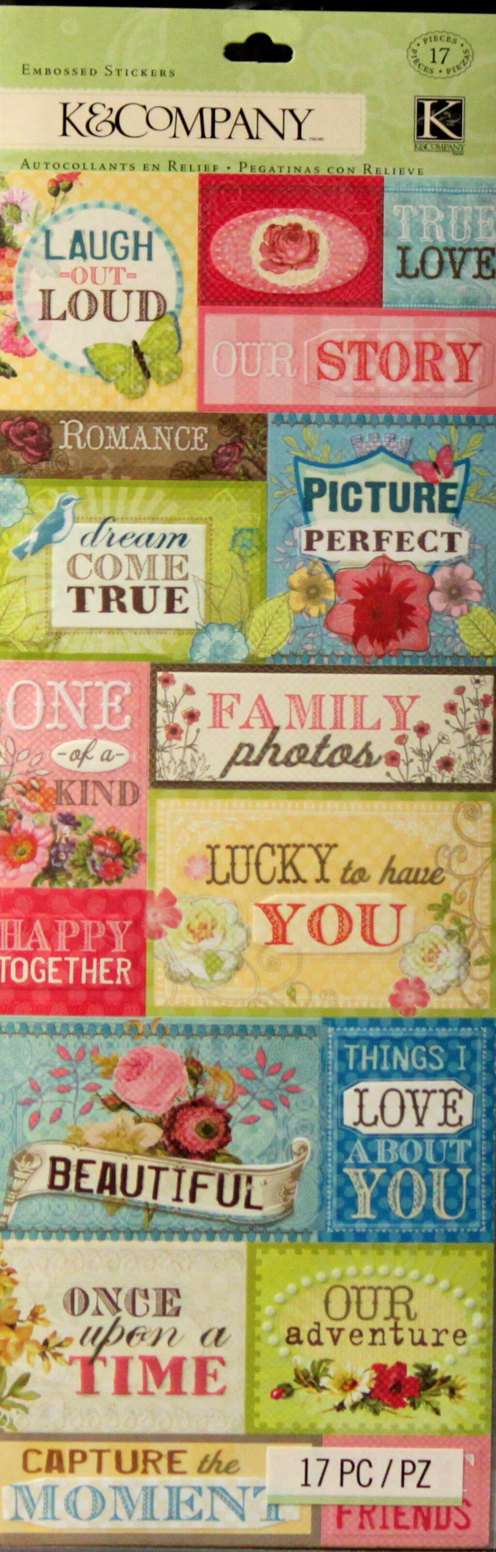 K &#x26; Company Serendipity Embossed Stickers