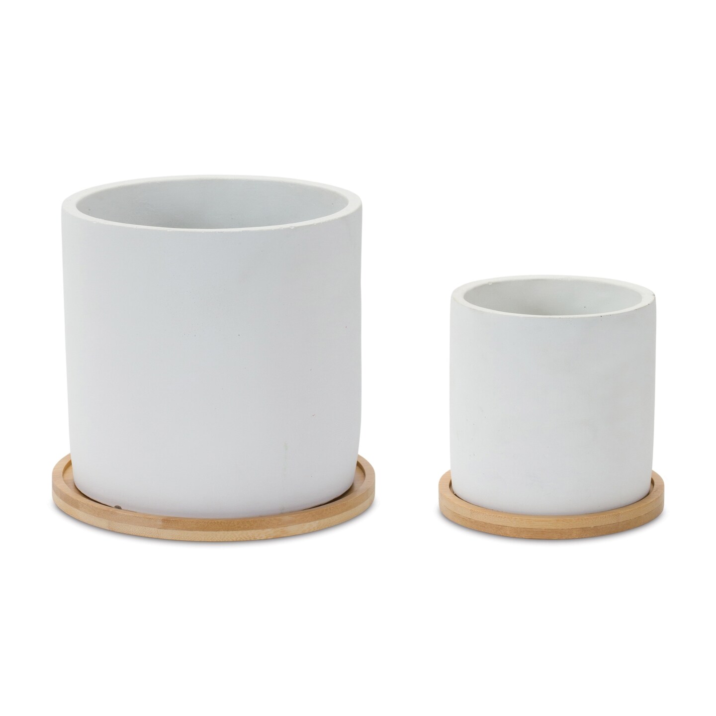 Melrose International Geometric Pattern Planter with Plate (Set of 2) main image 0