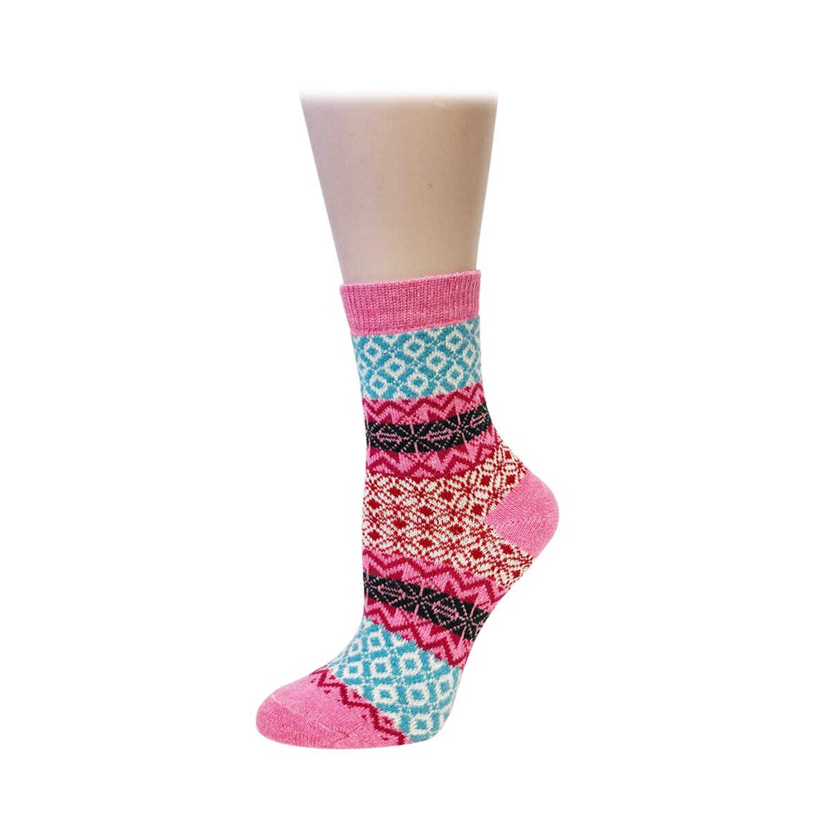 Wrapables Women&#x27;s Thick Winter Warm Wool Socks (Set of 5), Boho