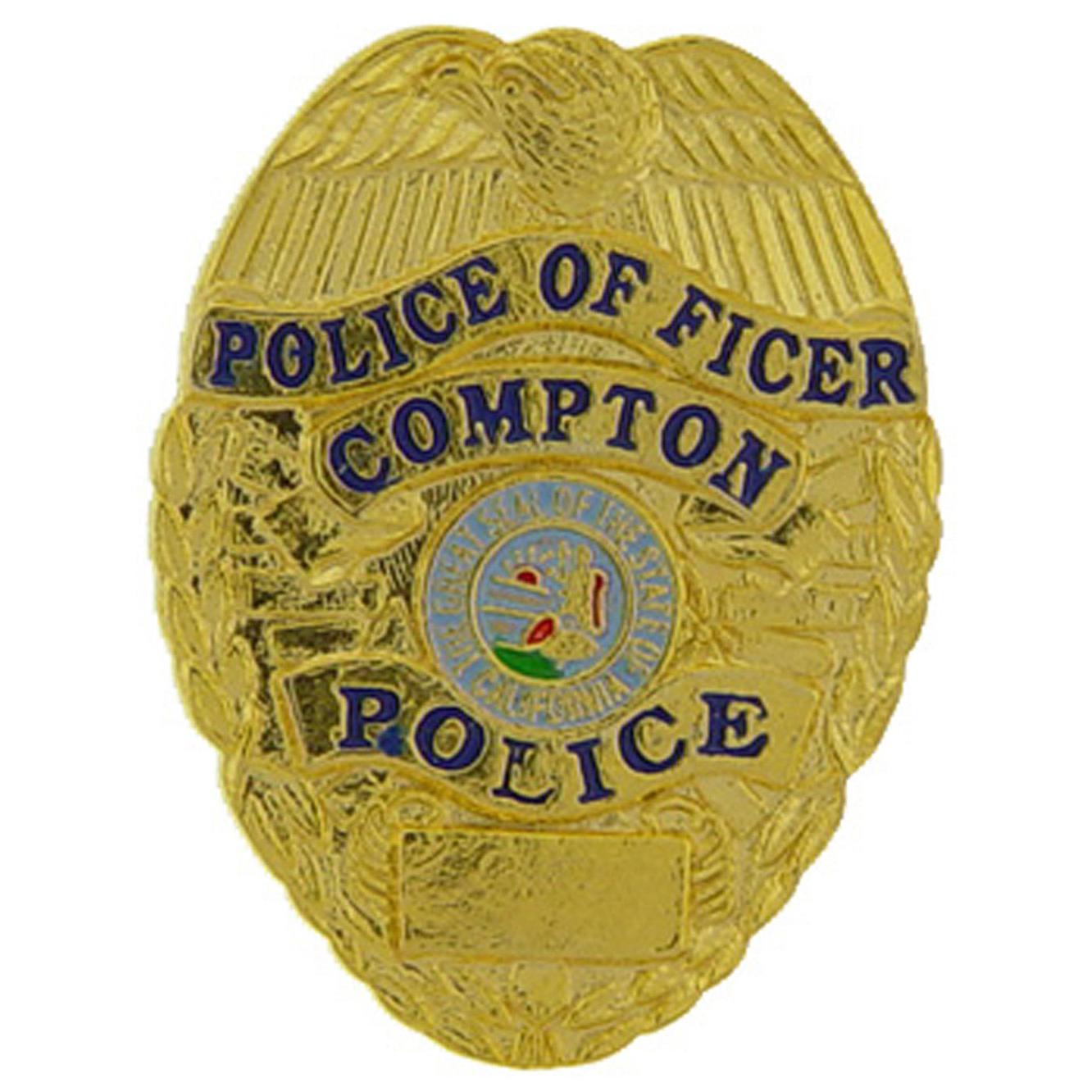 Compton California Police Officer Badge Pin 1&#x22;