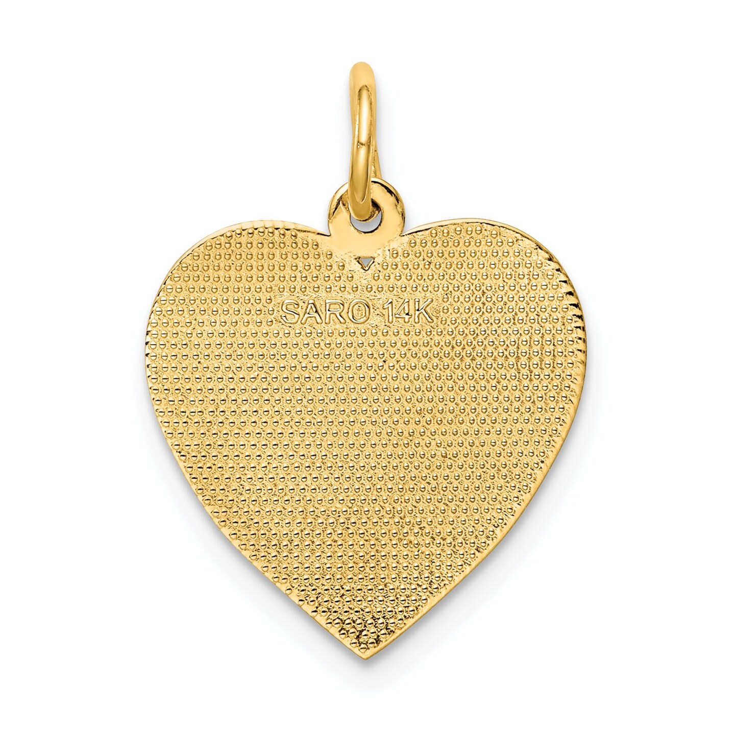 14K Gold Grandma Heart &#x26; Flower Charm Grandmother Jewerly 21mm x 16mm