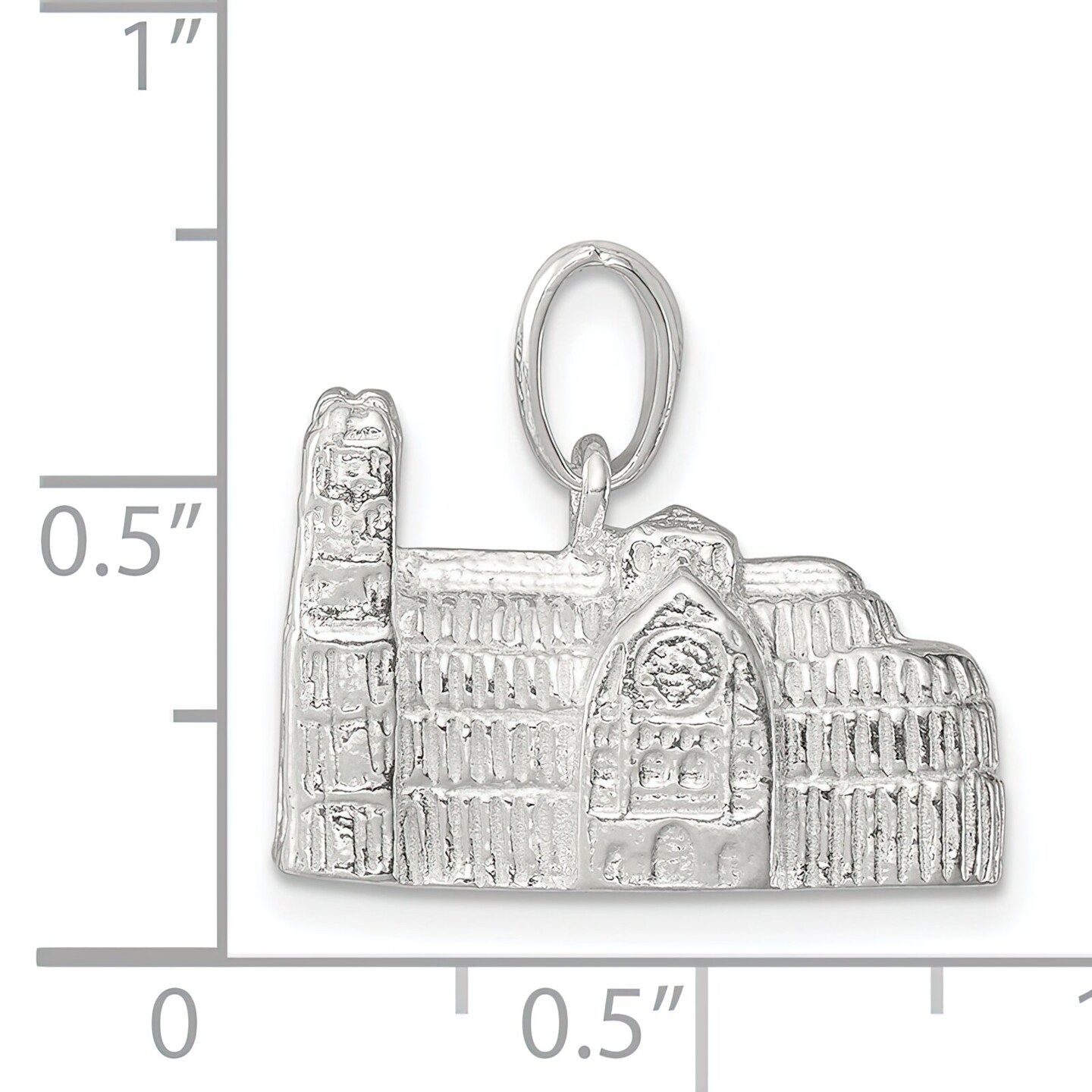 Sterling Silver Westminster Abbey Charm Pendant Jewelry 15mm x 20mm