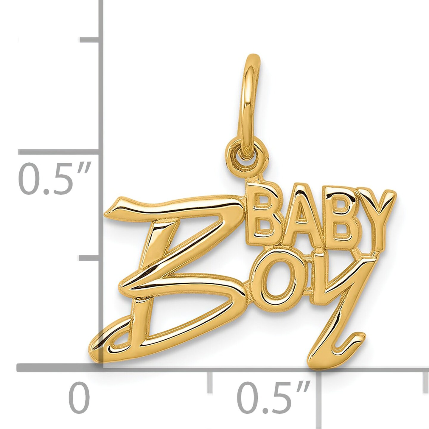 10K Yellow Gold Baby Boy Charm Polished Pendant Jewelry 20mm x 16mm