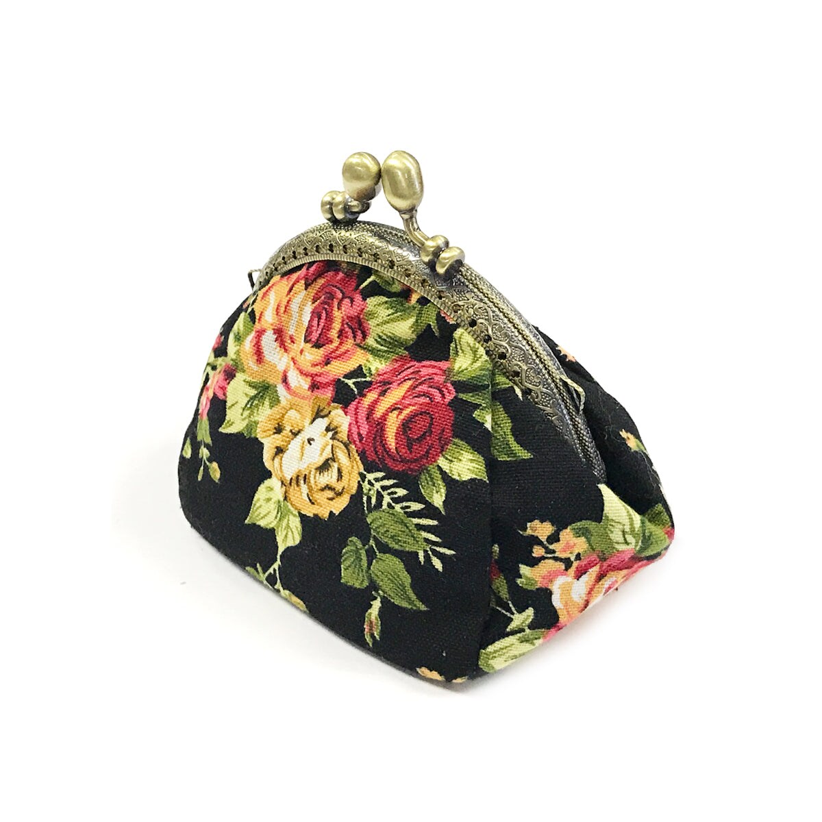 Wrapables Canvas and Embroidered Floral Coin Purse Clutch Wallet (Set of 2)