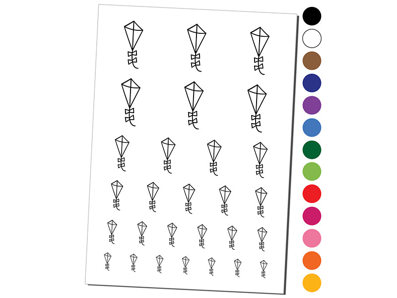 Cute Kite Outline Temporary Tattoo Water Resistant Fake Body Art Set Collection