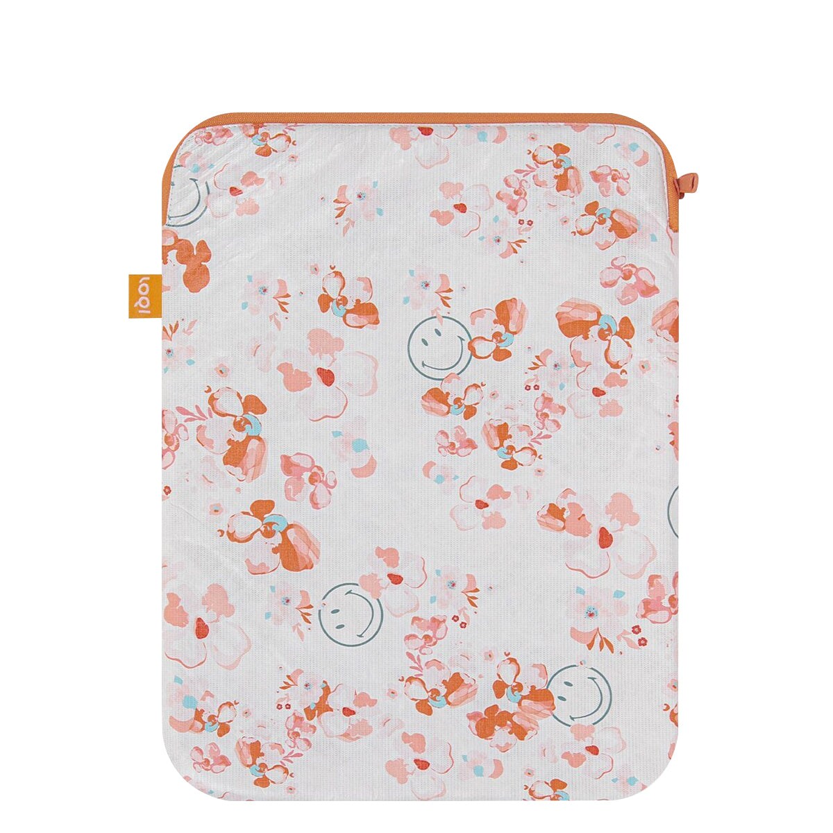 LOQI Artists Laptop Cover, Smiley Tyvek Blossom White, One Size