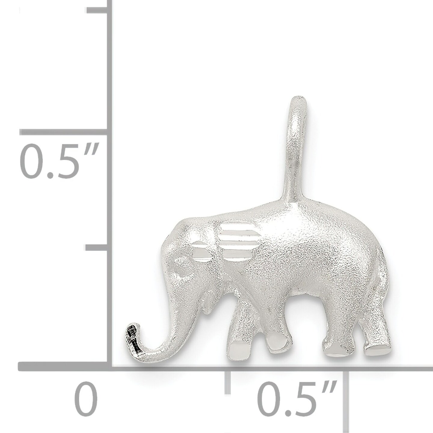 Sterling Silver Elephant Pendant Charm Africa Jewelry 17mm x 16mm