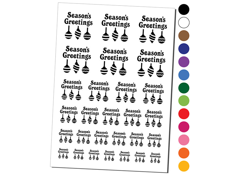 Season&#x27;s Greetings Christmas Ornaments Temporary Tattoo Water Resistant Fake Body Art Set Collection
