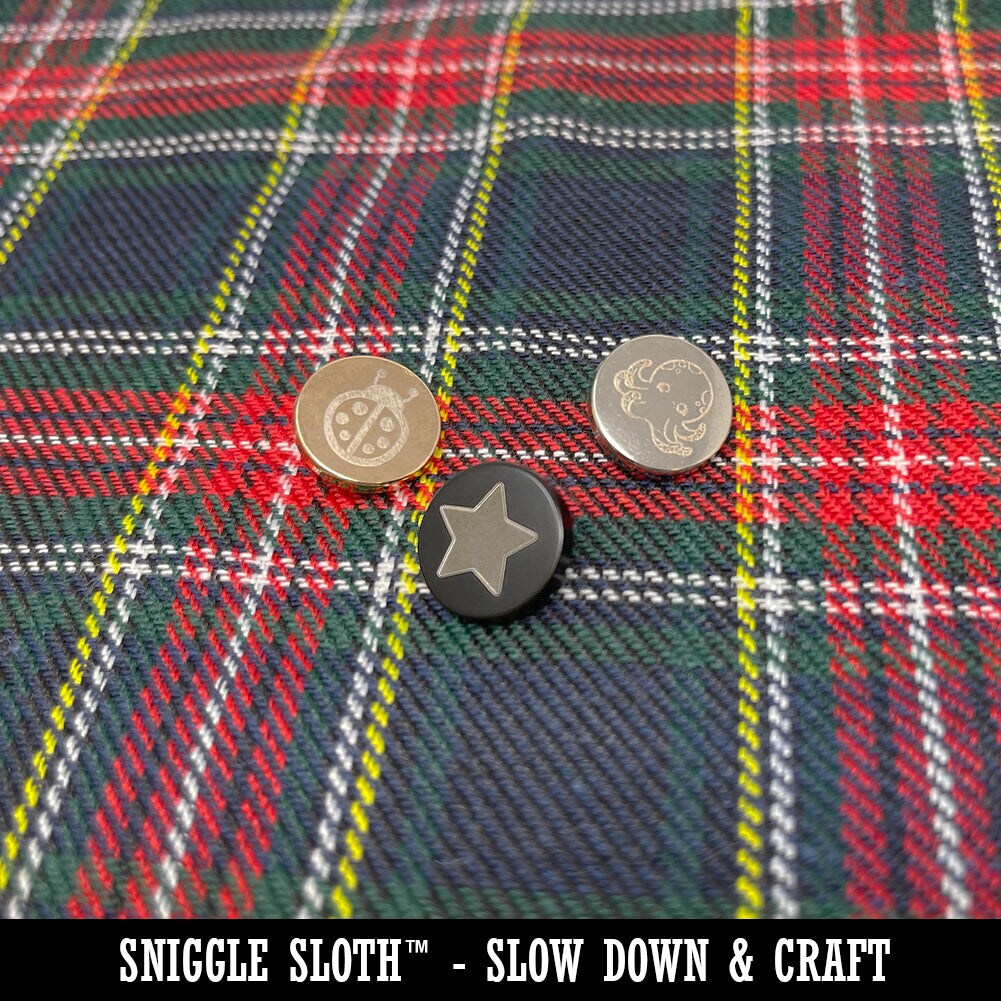 Kangaroo Mother with Baby Joey in Pouch Pocket 0.6" (15mm) Round Metal Shank Buttons for Sewing - Set of 10