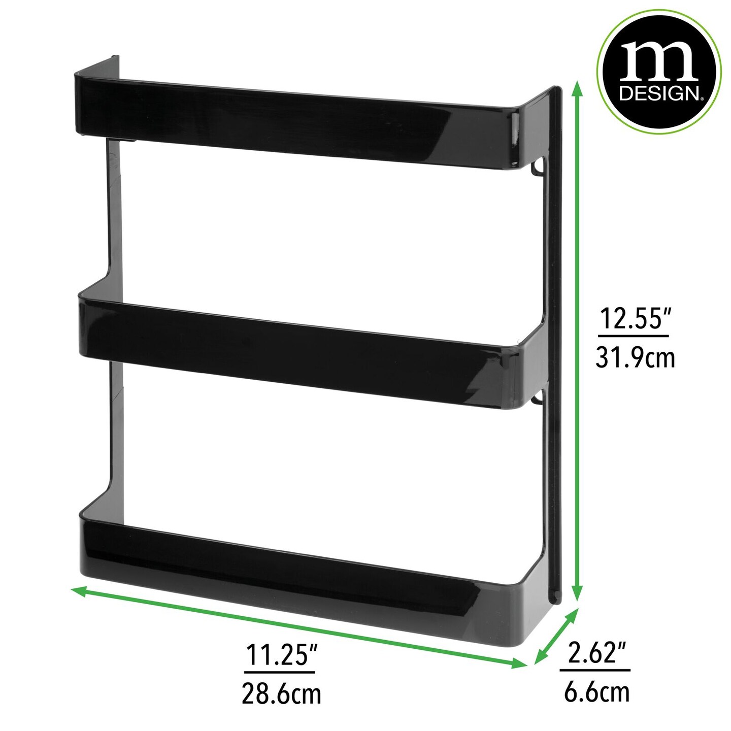 Mdesign Large Wall Mount Vitamin Storage Organizer Shelf, 3 Tier - White :  Target