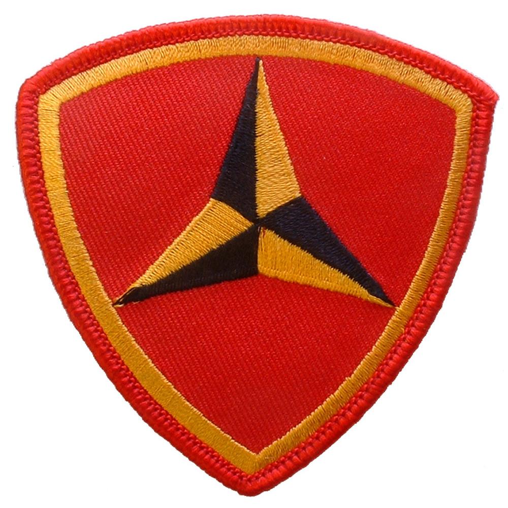 U.S.M.C. 3rd Marine Division Patch Red &#x26; Yellow 3&#x22;