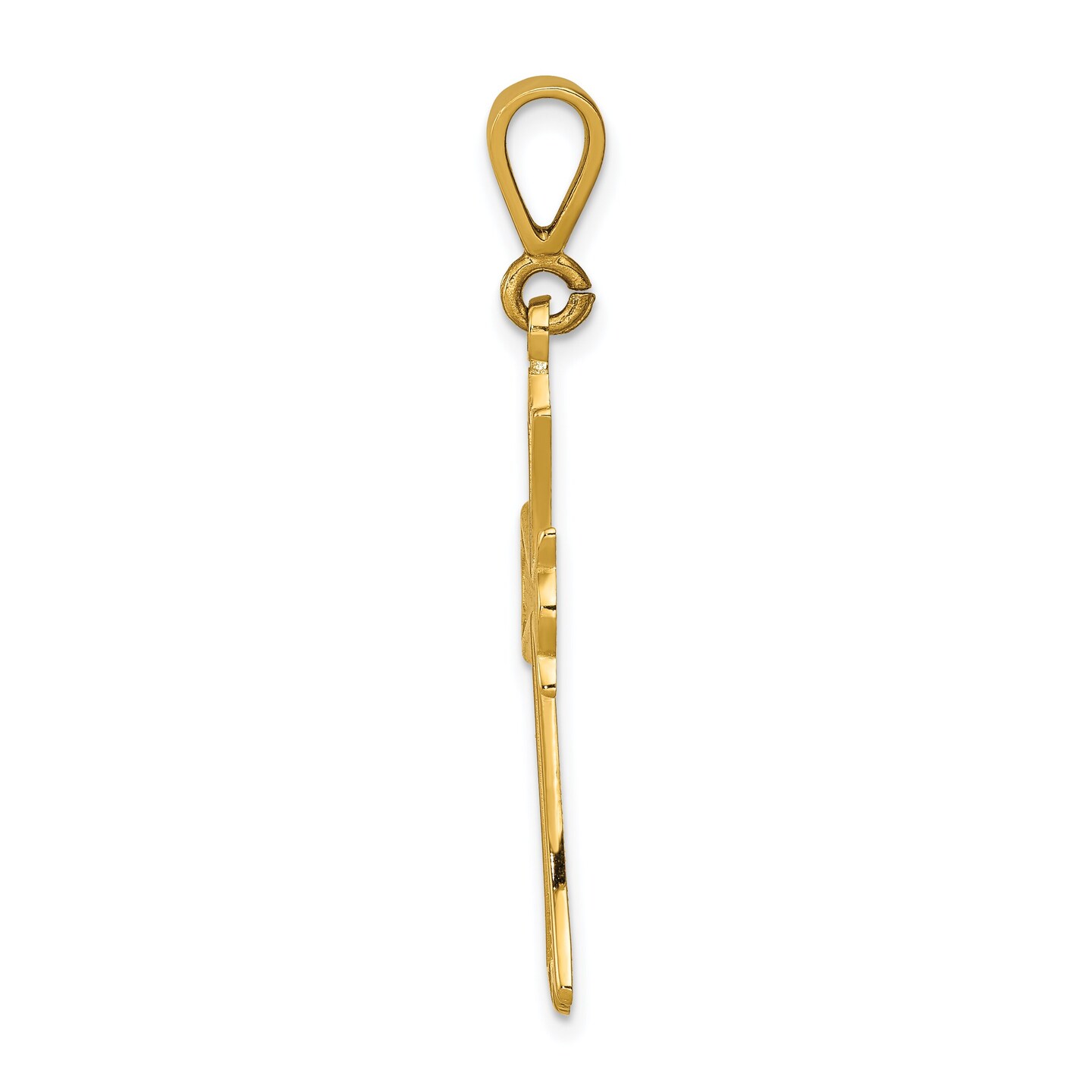 14K Yellow Gold Cross Pendant Charm Religious Jewerly 39mm x 17mm
