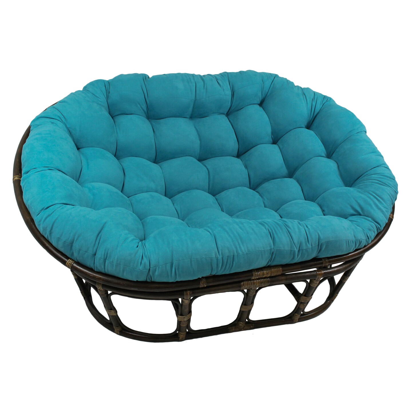 Blazing Needles Double Papasan Cushion, 48&#x22; x 6&#x22; x 65&#x22;, Aqua Blue - Frame not included