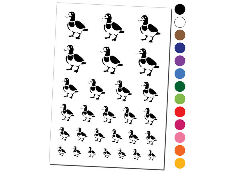 Standing Mallard Duck Temporary Tattoo Water Resistant Fake Body Art Set Collection