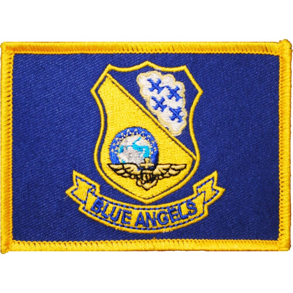 Eagle Emblems Patch-US Navy, Blue Angels, Flag (2-1/2"X3-1/2")