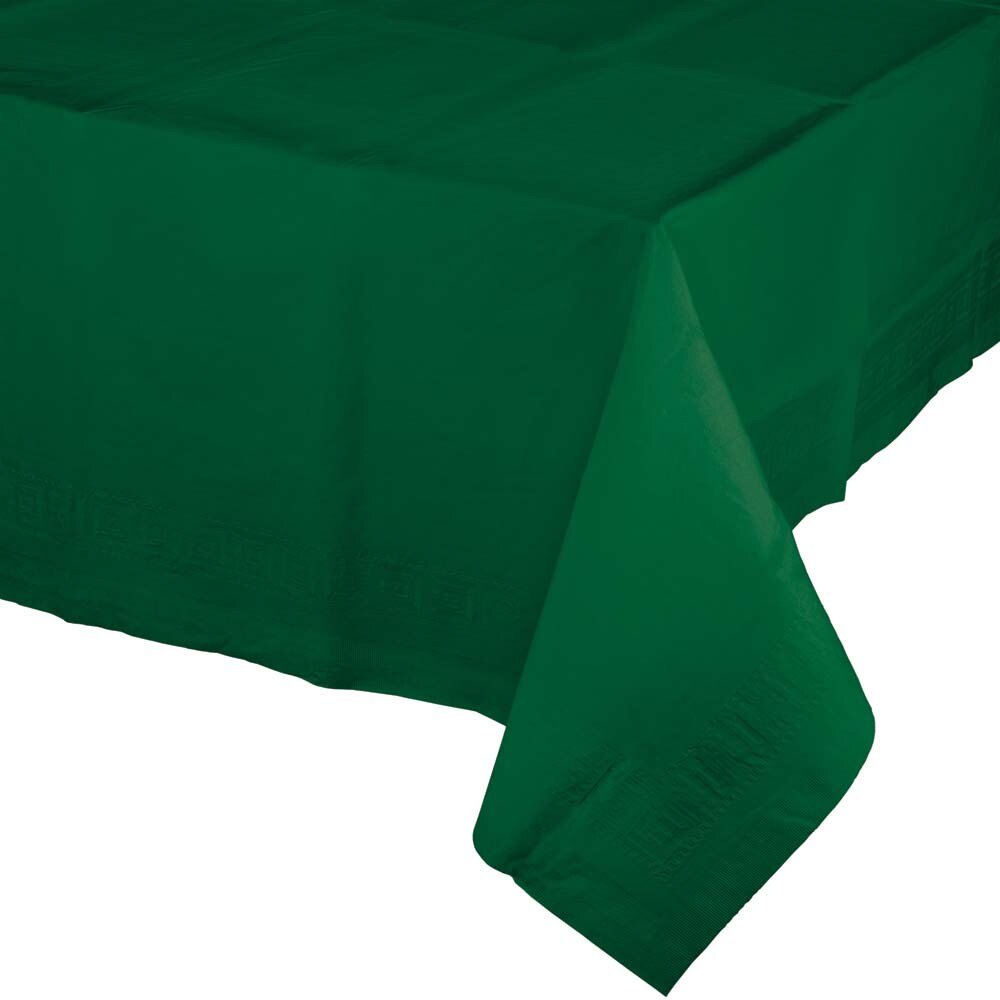 Party Central Rectangular Disposable Party Table Covers - 108" - Hunter Green - Pack of 6