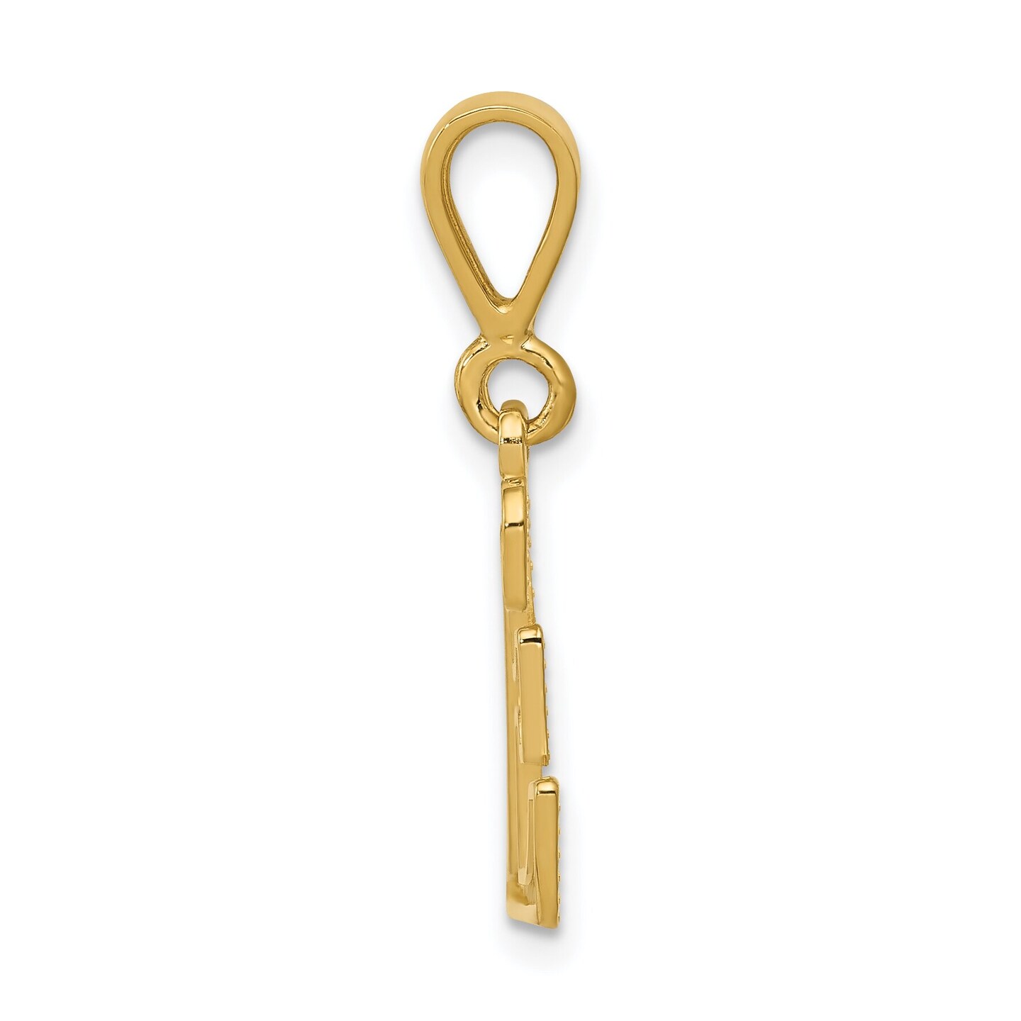 14K Yellow Gold Initial E Charm Letter Pendant Jewelry 25.6mm x 17.3mm