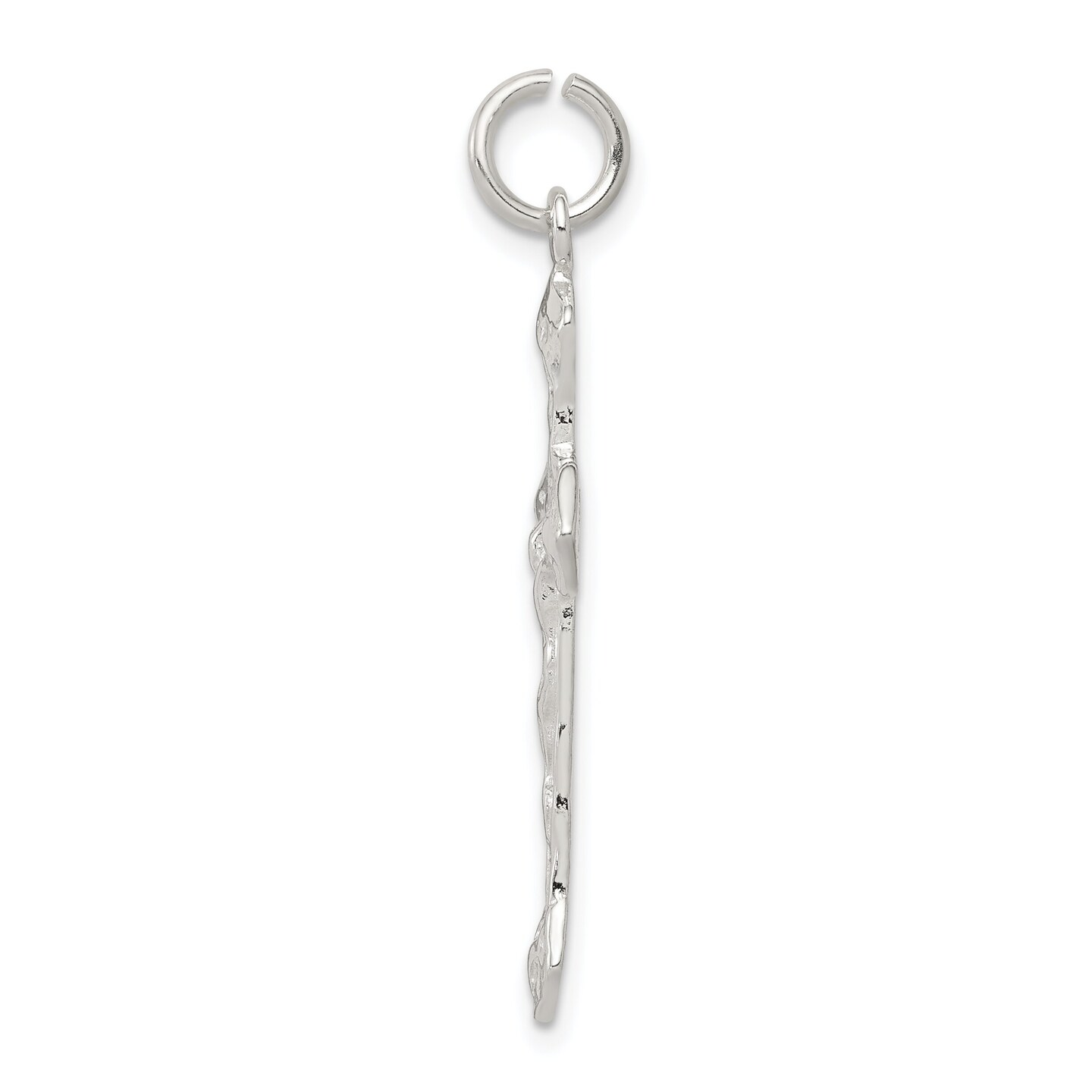 Sterling Silver Crucifix Charm Religious Jewelry 37mm x 20mm