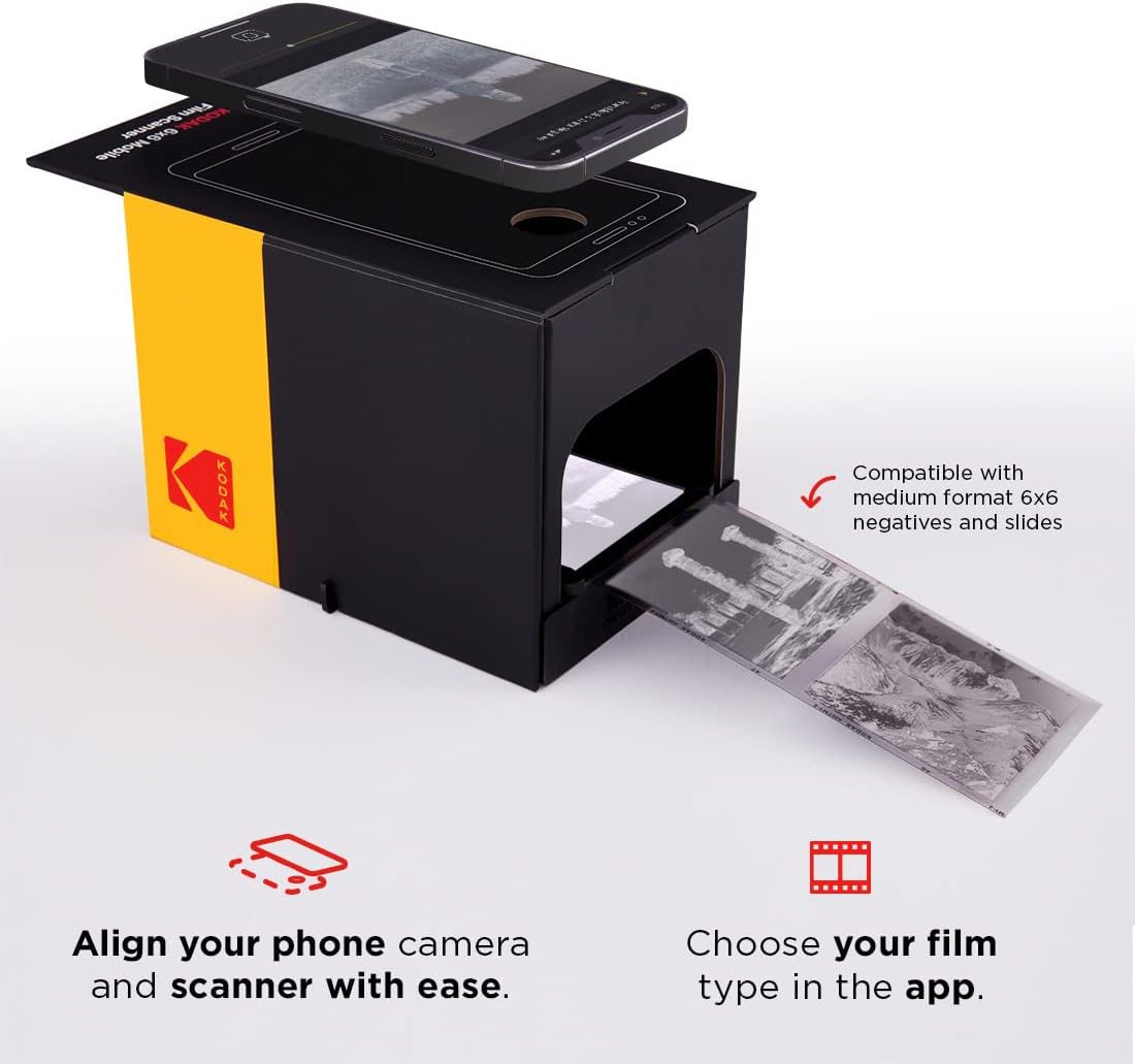 Kodak 6x6 Mobile Film Scanner, Save 6x6 Slides & Negatives to Your Smartphone