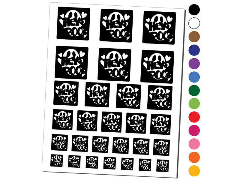 Hey Boo Ghost Halloween Temporary Tattoo Water Resistant Fake Body Art Set Collection