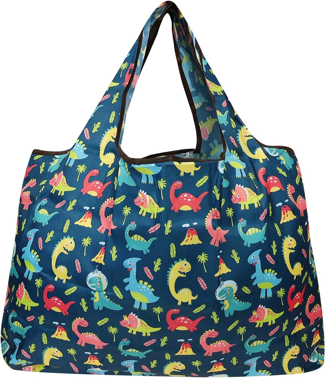 Wrapables Large Foldable Tote Nylon Reusable Grocery Bag, 3 Pack