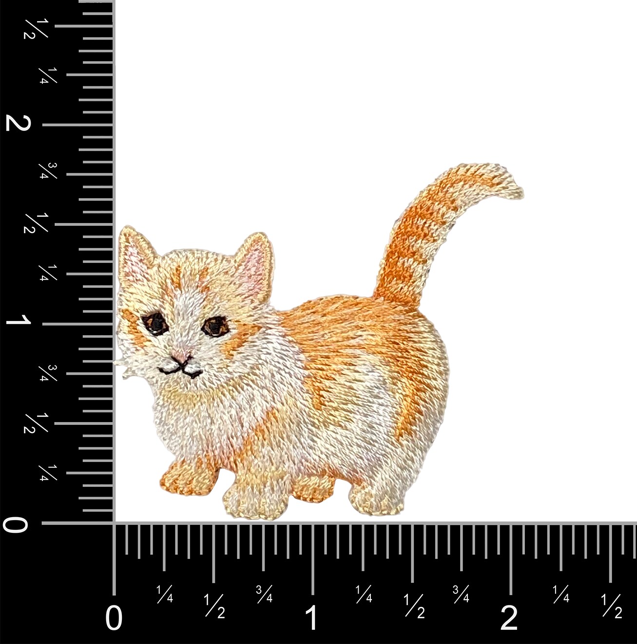 Orange Tabby Cat, Kitten, Realistic Pets, Embroidered, Iron on Patch
