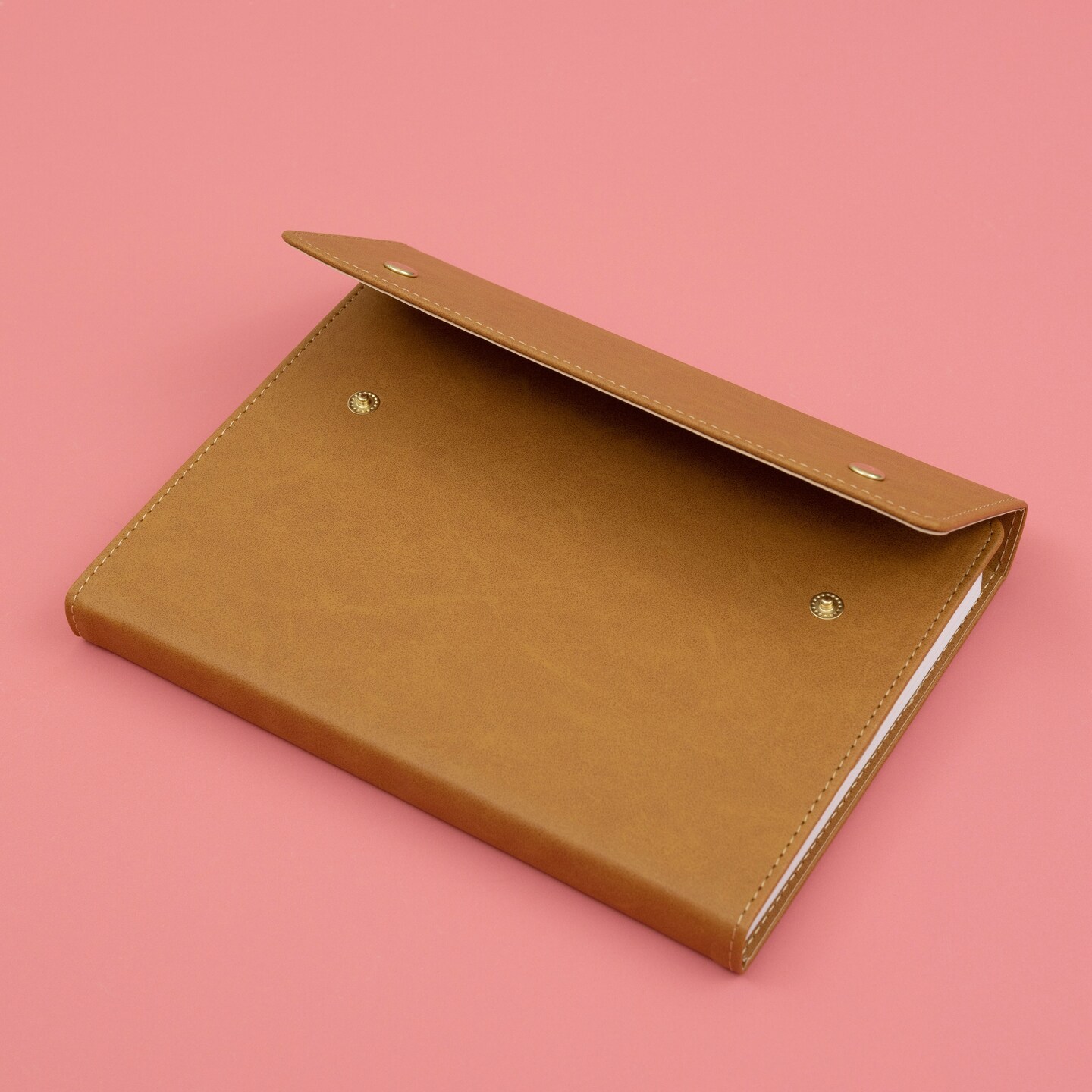 AC Point Planner Snap Leatherette Planner 6"X8"-Brown - Dot Grid - 120 Sheets