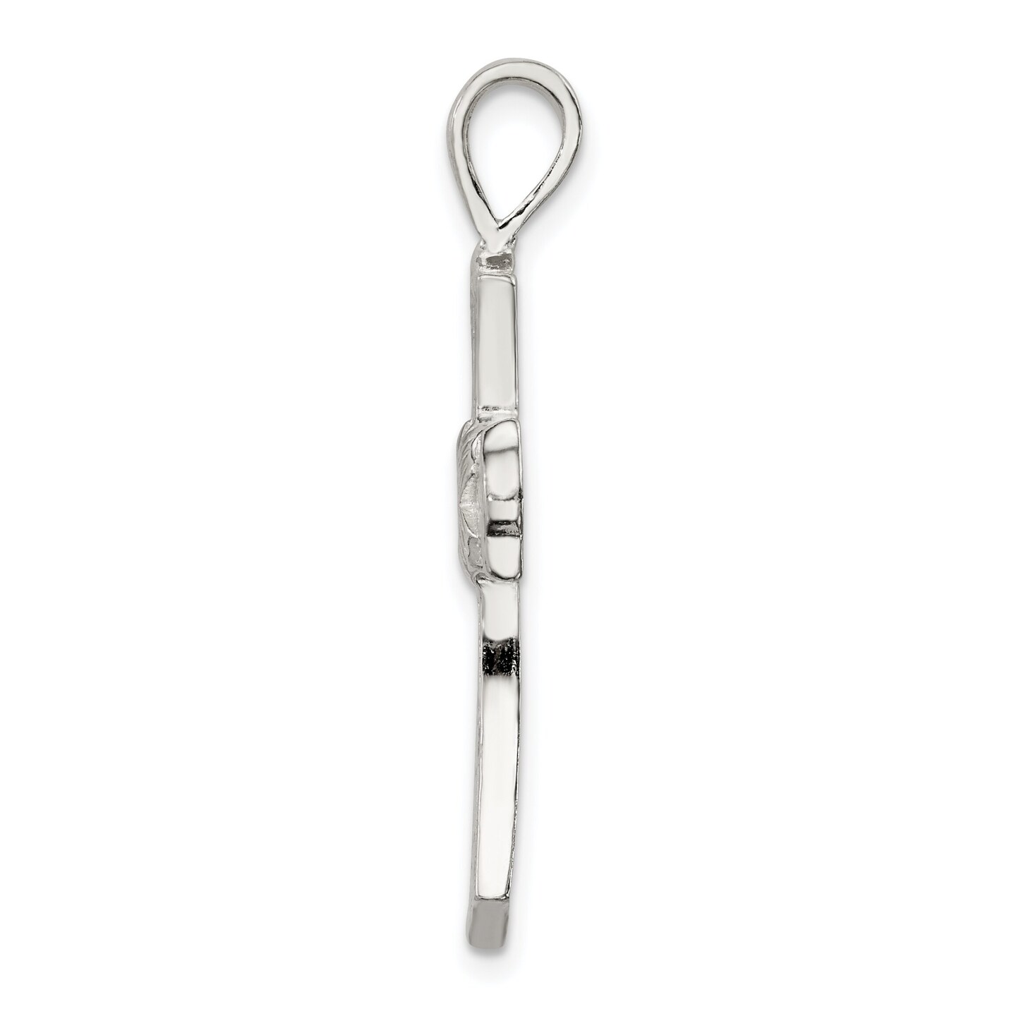 Sterling Silver Cross Charm Religious Jewelry 35mm x 19mm
