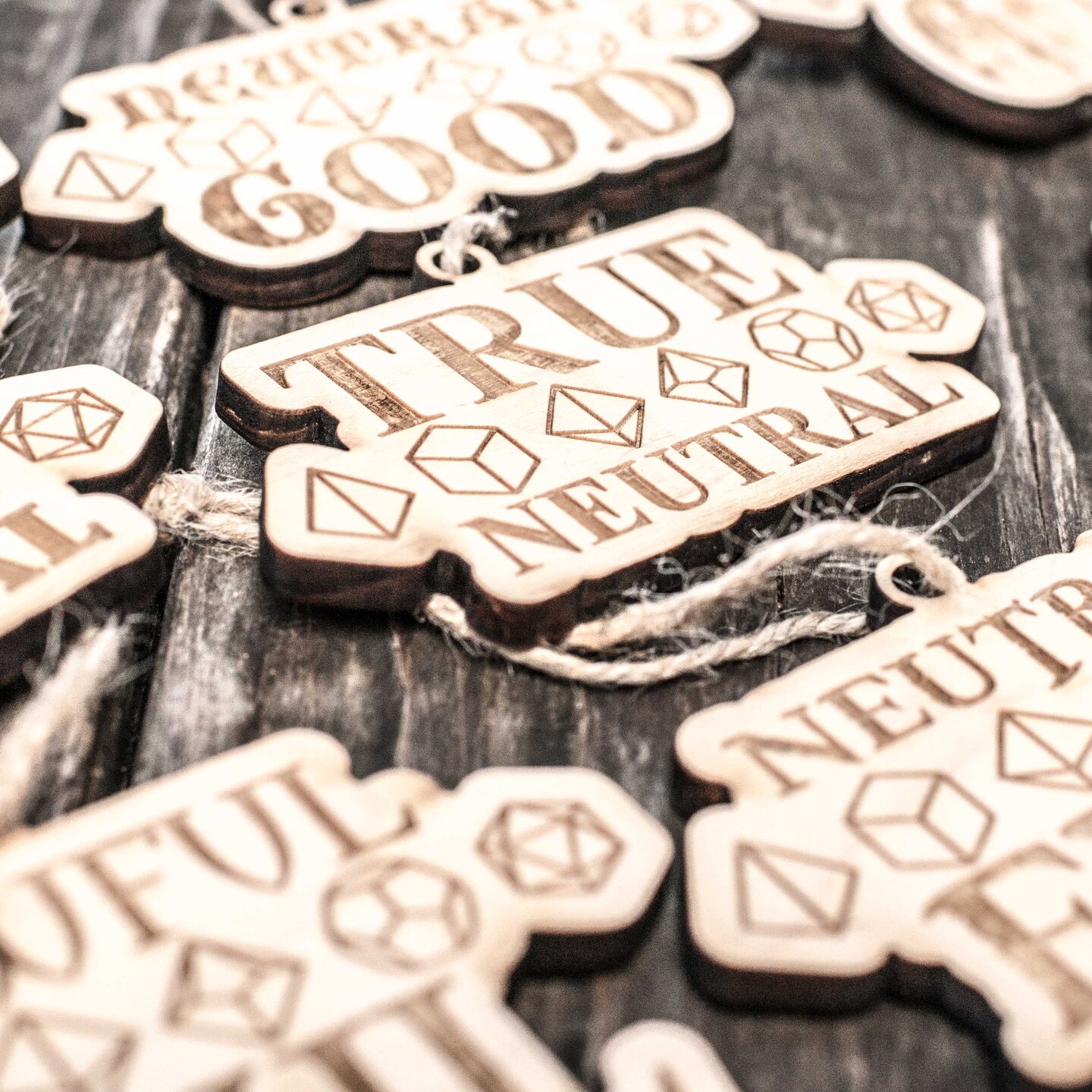 Ornament - Know Your Role - Alignment - Set of 9 - Raw Wood 2x4in
